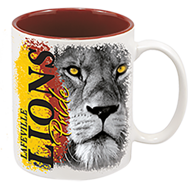 11oz White w/Maroon Int Ceramic Mug